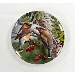 Vintage 1987 Edwin M Knowles The Cedar Waxwing Bird Plate Kevin Daniel 8.5"